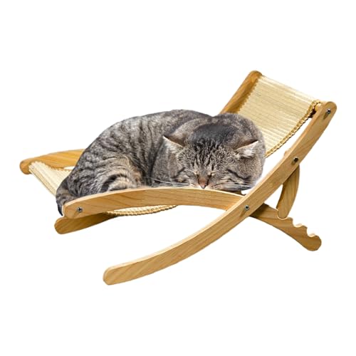 ETUCYNG Sisal Katzenstuhl - Haustierstuhl Mit Sisal Kratzfläche,Verstellbares Bett Faltbarer Kuschelliegestuhl Haustiermöbel Für Katze Hund Kaninchen von ETUCYNG