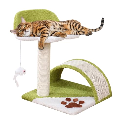 ETUCYNG für Katzen, kleines Sisal-Kratzbrett, lustiges Katzenspringspielzeug, Sisal-Katzenbaumturm mit Krallenschleifen und Katzenspielzeug für Kätzchen von ETUCYNG