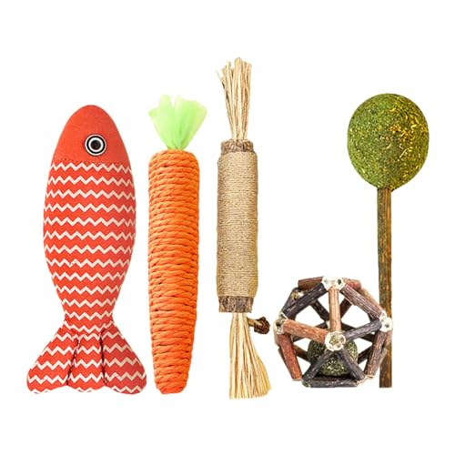 5pcs cat Chew Toy, interaktives -Spielzeug für Katzen, die bissresistente orale Reinigungswerkzeuge interaktive Mundpflege für Haustier-Zahnreinigungsspielzeug für Innenkatzen für Haustiervorräte 5pcs cat Chew Toy, interaktives -Spielzeug für Katzen, die bissresistente orale Reinigungswerkzeuge interaktive Mundpflege für Haustier-Zahnreinigungsspielzeug für Innenkatzen für Haustiervorräte von EUBEISAQI