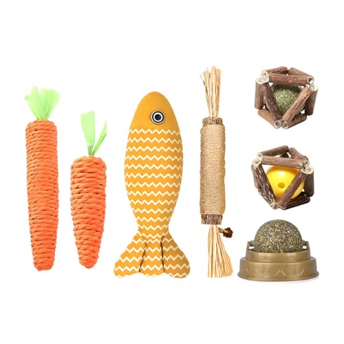 5pcs cat Chew Toy, interaktives -Spielzeug für Katzen, die bissresistente orale Reinigungswerkzeuge interaktive Mundpflege für Haustier-Zahnreinigungsspielzeug für Innenkatzen für Haustiervorräte von EUBEISAQI