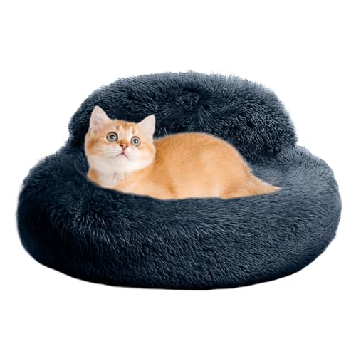 Beruhigendes Bett für Hunde, rundes Donut-Plüsch-Hundebett, erhöhte Kanten, rutschfestes, gemütliches Sofa für Nachtschlaf, stürmisches Wetter, tägliche Erholung, Wohnung, Spielbereich, Zuhause Beruhigendes Bett für Hunde, rundes Donut-Plüsch-Hundebett, erhöhte Kanten, rutschfestes, gemütliches Sofa für Nachtschlaf, stürmisches Wetter, tägliche Erholung, Wohnung, Spielbereich, Zuhause von EUBEISAQI