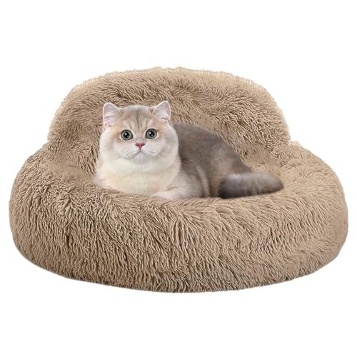 EUBEISAQI Beruhigendes Hundebett, Donut-Hundebett, rund, rutschfest, waschbar, Sofa mit erhöhten Kanten, für Haustiere, tägliche Erholung, Nachtschlaf, Innenbereich, Entspannung, Wohnzimmer, Zuhause von EUBEISAQI