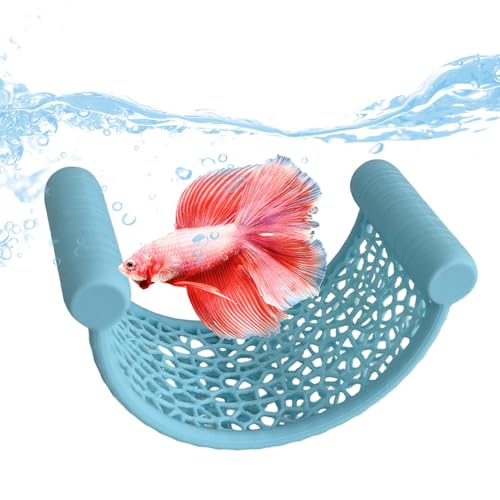 EUBEISAQI Betta Fischhängematte | schwimmendes Betta-Fischbett | kleines Bett zum Ausruhen Schlafen Guppy Garnelen Aquarium Dekoration von EUBEISAQI