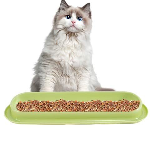 EUBEISAQI Haustier Langer Futternapf, 15 Grad geneigte Schüssel Lange Futternapf Futter Wassernäpfe Auslaufsicher Katze Hund Futter Futterspender Haustierbedarf für Gesundes Essen und Trinken von EUBEISAQI