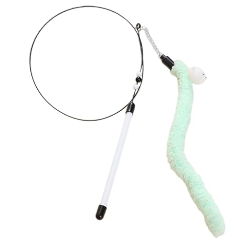 EUBEISAQI Katzen Teaser Spielzeug, einziehbares Katzenspielzeug Haustier Spielzeug mit Glocken - Feather Stick Bell Sound Katzenstangenspielzeug Interaktive Katzenspielzeug Haustier Vorräte Kätzchen von EUBEISAQI