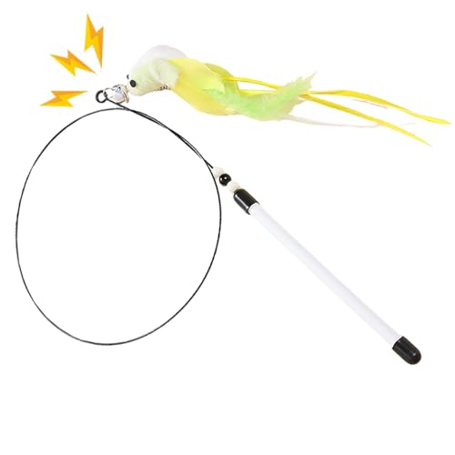 EUBEISAQI Katzen Teaser Spielzeug, einziehbares Katzenspielzeug Haustier Spielzeug mit Glocken - Feather Stick Bell Sound Katzenstangenspielzeug Interaktive Katzenspielzeug Haustier Vorräte Kätzchen EUBEISAQI Katzen Teaser Spielzeug, einziehbares Katzenspielzeug Haustier Spielzeug mit Glocken - Feather Stick Bell Sound Katzenstangenspielzeug Interaktive Katzenspielzeug Haustier Vorräte Kätzchen von EUBEISAQI