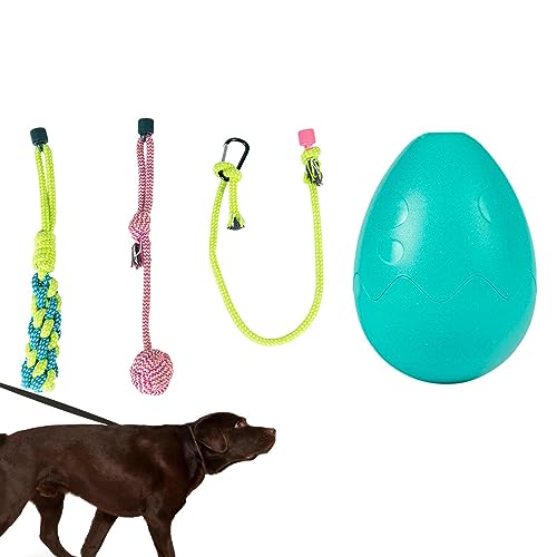 EUBEISAQI Kauseilspielzeug für Hunde - Festes Seil, das Nahrungsmittelball-Schlepper-Ball-Spielzeug löst - Baumwollseil-Kauset mit schwerem Seil, interaktives Tauziehen-Spielzeug für den Sport von EUBEISAQI