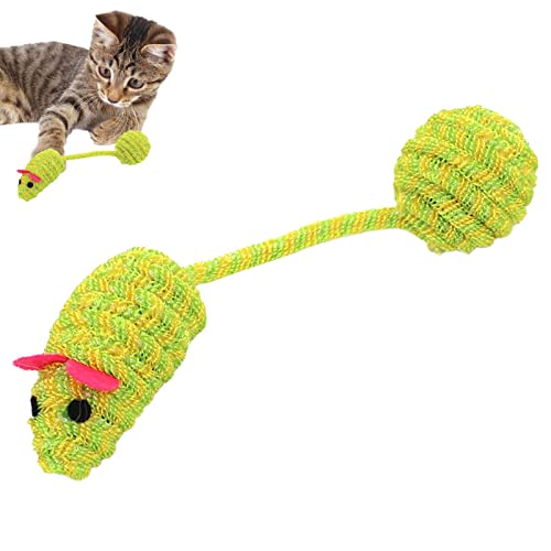 EUBEISAQI Quietschendes Katzenspielzeug | Quietschendes Haustierspielzeug für kleine Hunde | Mehrfarbiger Haustier-Hund geflochtenes Baumwollseil-Knoten-Ball-Kauspielzeug, Heimtierbedarf von EUBEISAQI