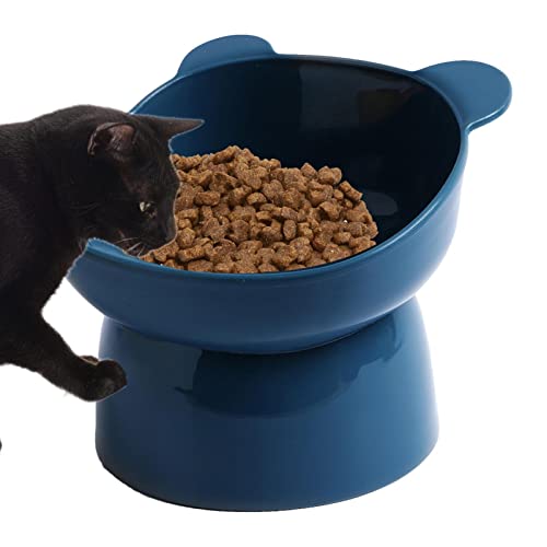 Erhöhter Futternapf für Katzen - Schnurrhaarfreundliche erhöhte Katzenfutternäpfe für Futter | Ergonomischer, geneigter, erhöhter Katzennapf, Haustier-Wasser- oder Futterstation für Eubeisaqi von EUBEISAQI