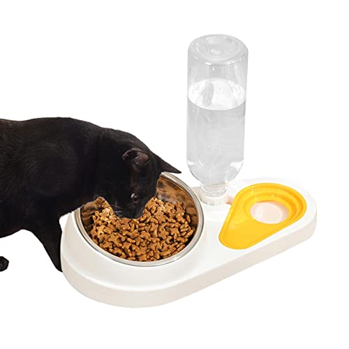 Erhöhtes Katzennapf-Set - Katzennäpfe aus Edelstahl für Futter und Wasser,Tierbedarf zum Füttern, Futternapf zum Schutz der Wirbelsäule von Hund und Katze Eubeisaqi von EUBEISAQI
