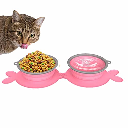 Fressnäpfe für Katzen | Verschleißfeste Futternäpfe für langsam fütternde Hunde,Wasser- und Futternapf für Haustiere, Doppelnäpfe für mittelgroße Hunde und Katzen Eubeisaqi von EUBEISAQI