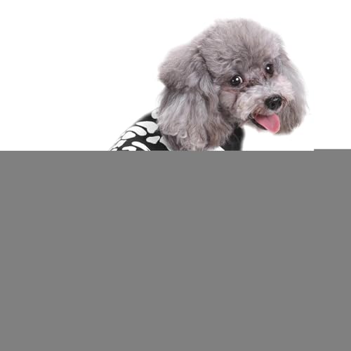 Hunde-Skelett-Halloween-Kostüm: Hunde-Overall, Halloween-Skelett-Kostüme, Cosplay-Sweatshirt, Kätzchen-Welpen, verkleiden sich für Themenveranstaltungen, Rollenspiele, Abschlussbälle, Karneval von EUBEISAQI