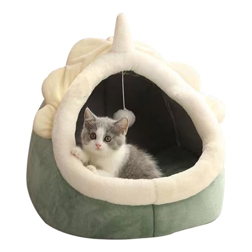 Hundebetthöhle - Katzenverstecke für Wohnungskatzen | Halbgeschlossenes Schlafnest, Welpenhaus mit abnehmbarem Kissen, Schlafbett für Katzen und kleine Hunde Eubeisaqi von EUBEISAQI