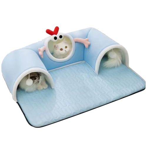 Katzen Spieltunnel,Großes Katzen Spielhaus Bett Spieltunnel | Haustierzubehör Kissen Schlafmatte Für Kleintiere Welpe Hase Kätzchen Wohlfühl Zuhause Winter Sommer von EUBEISAQI