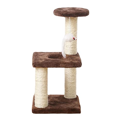 Kratzbaum - Katzenkletterturm,Katzenkletterer, mehrschichtiges Design, liegende und ruhende Katze, quadratische Plattenbasis für Katzen und kleine Katzen von EUBEISAQI