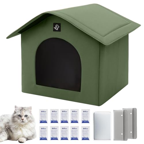 Kühlendes Hundehaus, Kätzchen-Unterschlupf, belüftet, isoliert, kühl, tragbar, Haustier, Welpen, Outdoor, Katzen, Unterschlupf mit saugfähigen Taschen und Eisbeutel für Hof, Garten, Reisen Kühlendes Hundehaus, Kätzchen-Unterschlupf, belüftet, isoliert, kühl, tragbar, Haustier, Welpen, Outdoor, Katzen, Unterschlupf mit saugfähigen Taschen und Eisbeutel für Hof, Garten, Reisen von EUBEISAQI