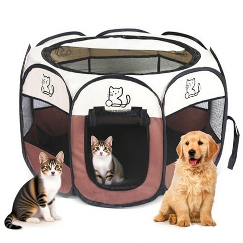 Welpenauslauf Hundegitter 74x74x43 cm faltbar – Laufstall für Welpen & kleine Hunde – Hundegehege für Zuhause, Outdoor – XXL Hundeauslauf mit Tür – Robuster Metallkäfig für Welpenbox Welpenauslauf Hundegitter 74x74x43 cm faltbar – Laufstall für Welpen & kleine Hunde – Hundegehege für Zuhause, Outdoor – XXL Hundeauslauf mit Tür – Robuster Metallkäfig für Welpenbox von EUBSWA