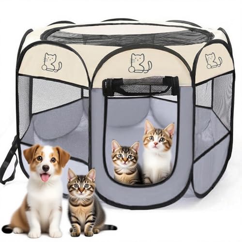 Welpenauslauf Hundegitter 74x74x43 cm faltbar – Laufstall für Welpen & kleine Hunde – Hundegehege für Zuhause, Outdoor – XXL Hundeauslauf mit Tür – Robuster Metallkäfig für Welpenbox Welpenauslauf Hundegitter 74x74x43 cm faltbar – Laufstall für Welpen & kleine Hunde – Hundegehege für Zuhause, Outdoor – XXL Hundeauslauf mit Tür – Robuster Metallkäfig für Welpenbox von EUBSWA