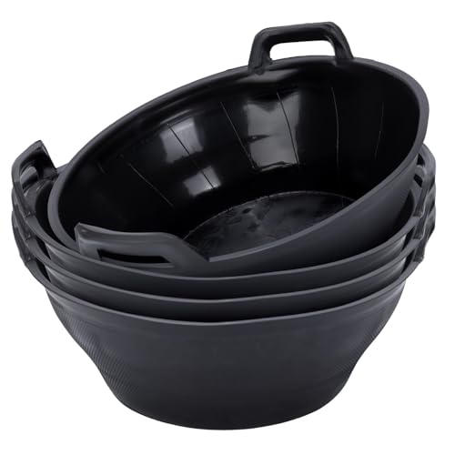 4 Stück Gummi-Futterpfanne mit Griff, 4,5 Gallonen Mehrzweck-flexible Gummi-Eimerpfanne für Hunde, Ziegen, Pferde, Huhn, Staubbad, Behälter, Tierfütterung, Garten, Heimwerken, Gebäude, Landwirtschaft 4 Stück Gummi-Futterpfanne mit Griff, 4,5 Gallonen Mehrzweck-flexible Gummi-Eimerpfanne für Hunde, Ziegen, Pferde, Huhn, Staubbad, Behälter, Tierfütterung, Garten, Heimwerken, Gebäude, Landwirtschaft von EUBUY