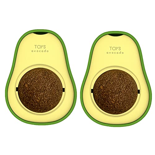 Avocado Katzenminze, Wandball, Katzenminze, niedliches Avocado-Form, Katzenminze, drehbar, Leckerlis, Spielzeug für Indoor-Katzen, 2 Stück von EUBUY