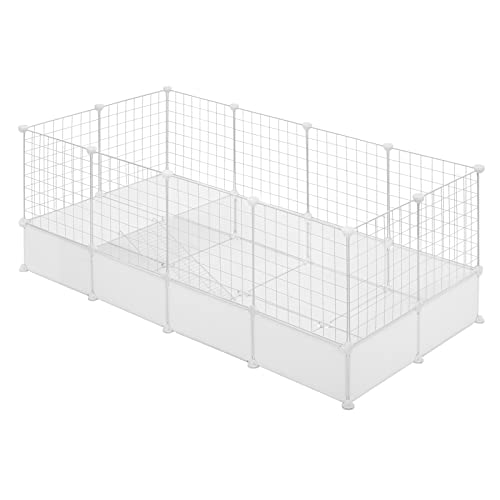 EUGAD Freigehege für Kaninchen, Freilaufgehege Kaninchen, Meerschweinchen Gehege mit Boden und Gitter, Weiß BHT 142x53x71cm EUGAD Freigehege für Kaninchen, Freilaufgehege Kaninchen, Meerschweinchen Gehege mit Boden und Gitter, Weiß BHT 142x53x71cm von EUGAD