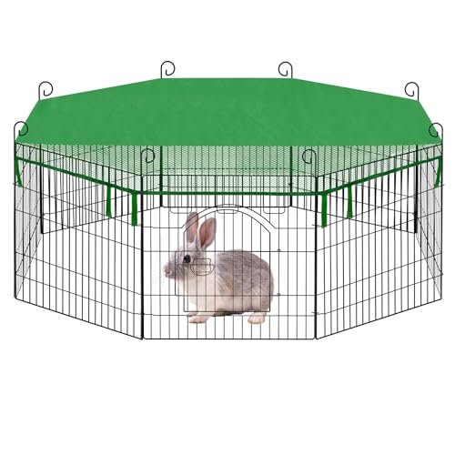 EUGAD Freilaufgehege Kaninchen, Kleintiergehege faltbar, Gehege für Kleintiere, Aussengehege mit Abdeckung Pfählen Tür, Ø 143 cm, Freigehege 56 cm hoch, Gitterabstand 3 cm, 8 Platten 56x56 cm, 0015TSL EUGAD Freilaufgehege Kaninchen, Kleintiergehege faltbar, Gehege für Kleintiere, Aussengehege mit Abdeckung Pfählen Tür, Ø 143 cm, Freigehege 56 cm hoch, Gitterabstand 3 cm, 8 Platten 56x56 cm, 0015TSL von EUGAD