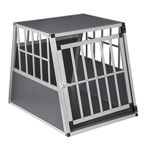 EUGAD Hundetransportbox Alu Hundebox Reisebox Autobox für große Hunde Husky Samojede Weimaraner Border Collie Chow-Chow Shetland Sheepdog B85 x H69 x T65 cm XL 0005LL von EUGAD