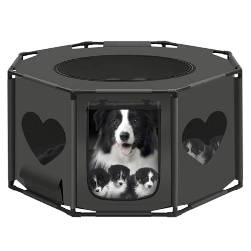 EUGAD Welpenauslauf 122x62x122 cm, Welpenlaufstall faltbar mit Dach Tür, Hundekäfig Tierauslauf für Outdoor Indoor, Laufstall für Hunde Katzen Kleintiere, Freilaufgehege aus Oxford-Gewebe, 0056WL von EUGAD