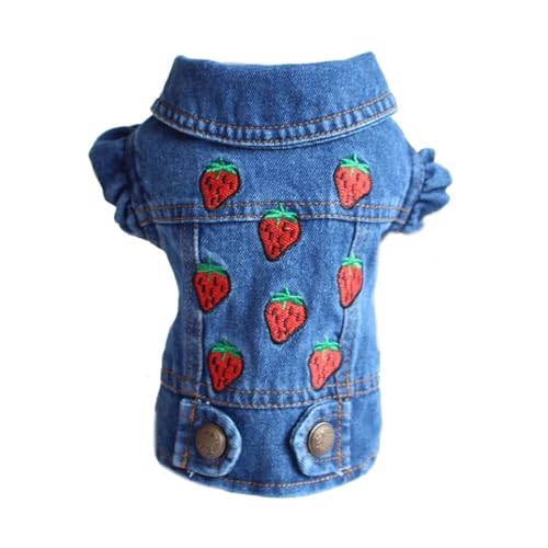 Denim Hundemantel für kleine und mittelgroße Hunde – stilvolle Cowboy-Welpenjacke mit verstellbaren Trägern – niedliche Haustierweste für Hunde & Katzen – Größen XS bis 2XL – trendiges von EUIYCBA
