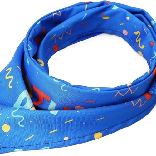 Großes Weihnachts-Hundehalstuch, waschbares Haustier-Schal und dreieckiges Halstuch für Katzen, festliches Lätzchen mit Halsband, für Geburtstag, Party, Haustierzubehör (blau) von EUIYCBA