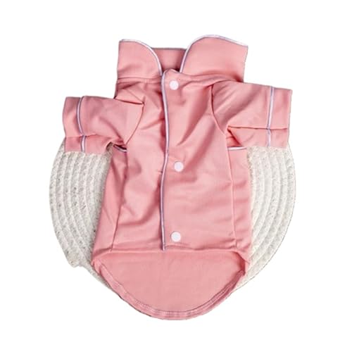 Hunde-Pyjama-Set für kleine Hunde – Sommer-Baumwoll-Pyjama-Shirt und Shorts für Chihuahua, Yorkshire Terrier, süße Welpennachtwäsche, Loungewear mit Knochenmuster (Größe S/M) (Rosa, XL) von EUIYCBA