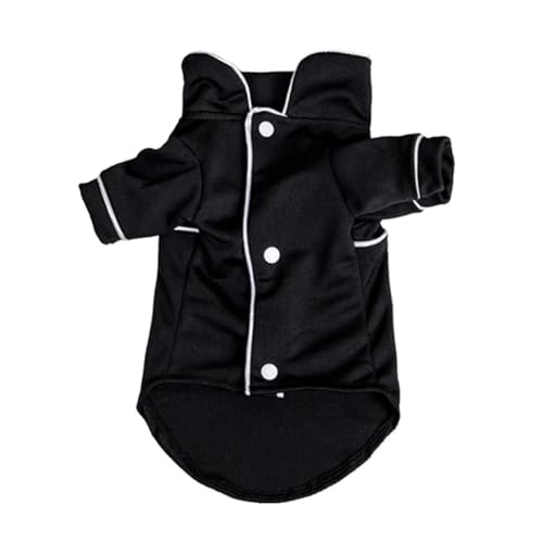 Hunde-Pyjama-Set für kleine Hunde – Sommer-Baumwoll-Pyjama-Shirt und Shorts für Chihuahua, Yorkshire Terrier, süße Welpennachtwäsche, Loungewear mit Knochenmuster (Größe S/M) (Schwarz, XL) von EUIYCBA