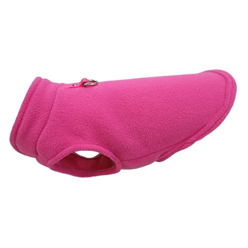 Hundejacke aus Fleece mit D-Ring, warme Haustierweste für kleine Hunde und Katzen, gemütlicher Mantel für Französische Bulldogge, Chihuahua, weiche Winterkleidung mit Leinenbefestigung, Größe XS / L von EUIYCBA