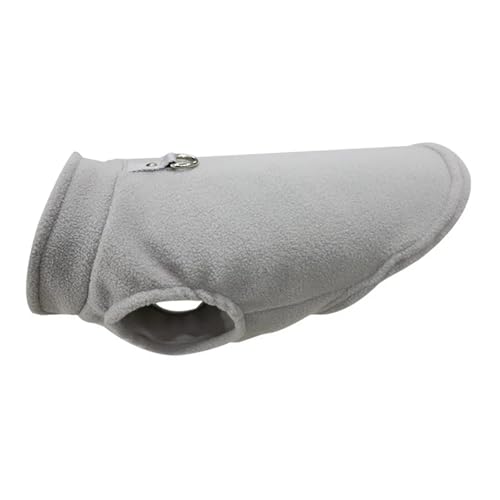 Hundejacke aus Fleece mit D-Ring, warme Haustierweste für kleine Hunde und Katzen, gemütlicher Mantel für Französische Bulldogge, Chihuahua, weiche Winterkleidung mit Leinenbefestigung, Größe XS (Grau von EUIYCBA