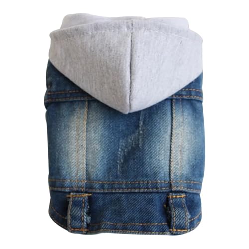 Jeans-Hundemantel für kleine und mittelgroße Hunde, stilvolle Cowboy-Welpenjacke mit verstellbaren Trägern, niedliche Haustierweste für Hunde und Katzen, Größen XS bis XXL, trendiges Jeans-Outfit für von EUIYCBA