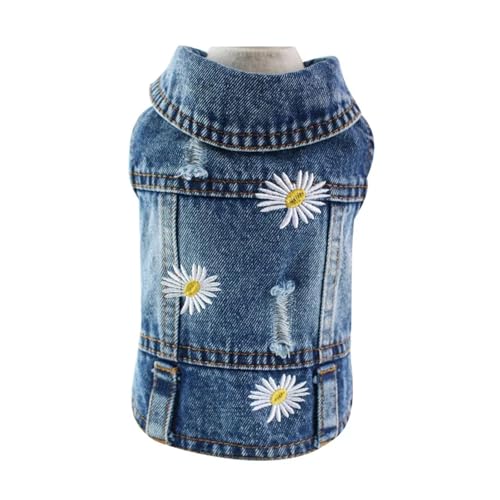 Jeans-Hundemantel für kleine und mittelgroße Hunde, stilvolle Cowboy-Welpenjacke mit verstellbaren Trägern, niedliche Haustierweste für Hunde und Katzen, Größen XS bis XXL, trendiges Jeans-Outfit für von EUIYCBA