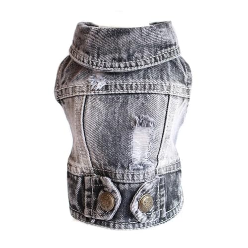 Jeans-Hundemantel für kleine und mittelgroße Hunde – stilvolle Cowboy-Welpenjacke mit verstellbaren Trägern – niedliche Haustierweste für Hunde & Katzen – Größen XS bis 2XL – trendiges von EUIYCBA