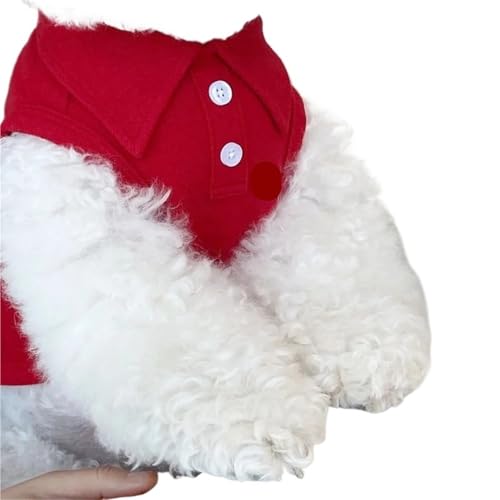 Sommer Poloshirt für Hunde, gestreifte Kühlweste, atmungsaktiv, Welpenshirt für kleine Hunde, Katzen, Sonnenschutz für Bichon Frisé, Chihuahua, Yorkie, Welpenkleidung (S, Blau) (Rot, XL) von EUIYCBA