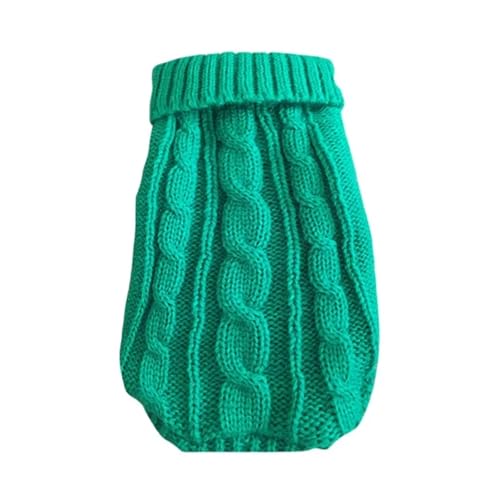 Strickpullover für kleine und mittelgroße Hunde, warme Winterkleidung für Chihuahua, Yorkshire Terrier und Welpen, weiches Garn, kuschelige Strickware aus reiner Baumwolle für kaltes Wetter, Grün, XL von EUIYCBA