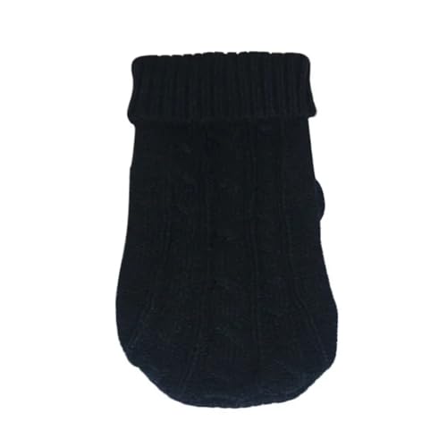 Strickpullover für kleine und mittelgroße Hunde, warme Winterkleidung für Chihuahua, Yorkshire Terrier und Welpen, weiches Garn, kuschelige Strickware aus reiner Baumwolle für kaltes Wetter (Schwarz von EUIYCBA