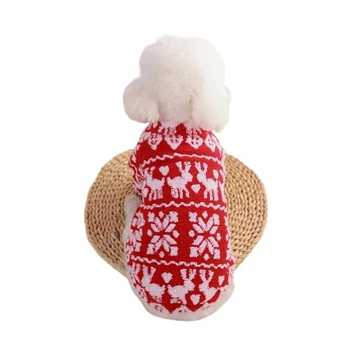 Weihnachtliche Hundeweste für Katzen und Hunde, weiches Fleece, Haustier-Weihnachtshemd für Mops, Chihuahua, festliches Neujahrskostüm mit Urlaubsmustern in Größe S bis 2XL (Rot, 2XL) von EUIYCBA