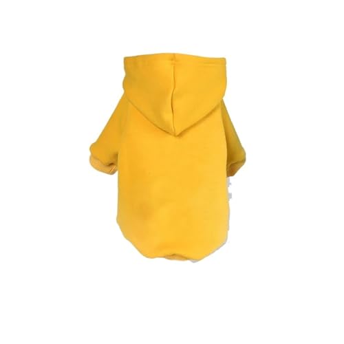 Winter-Hunde-Kapuzenpullover und warmer Mantel, Fleece-Sport-Sweatshirt mit Kapuze, Herbst- und Winterkleidung für kleine, mittelgroße und große Hunde, warmer Welpenpullover (Gelb, Größe 5XL 14–18 kg) von EUIYCBA