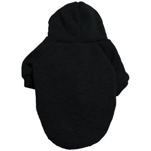 Winter-Hunde-Kapuzenpullover und warmer Mantel, Fleece-Sport-Sweatshirt mit Kapuze, Herbst- und Winterkleidung für kleine, mittelgroße und große Hunde, warmer Welpenpullover (Schwarz, Größe 5XL, 14–18 von EUIYCBA