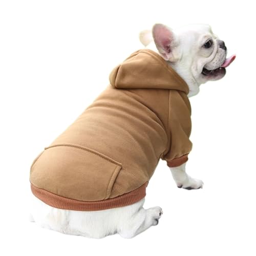 Winter-Kapuzen-Sweatshirt für Hunde, gemütlicher Fleece-gefütterter Welpenmantel für kleine bis mittelgroße Hunde, warmer Haustier-Kapuzenpullover für Chihuahuas, Französische Bulldoggen und Katzen von EUIYCBA