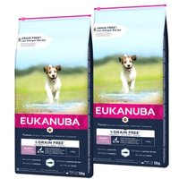 EUKANUBA Trockenfutter Hund Small & Medium Breed Puppy, getreidefrei mit Fisch 2x12 kg von EUKANUBA