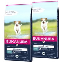 EUKANUBA getreidefrei mit Fisch für kleine und mittelgroße Rassen 2x12 kg von EUKANUBA