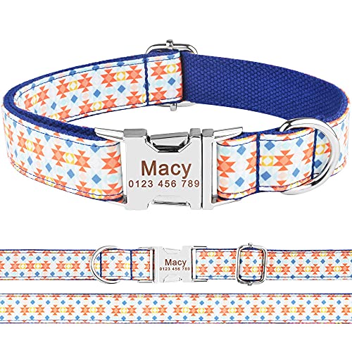 EUSFIYY Drucken von Hundehalsbändern Personalisiertes Hundehalsband Gravierte Haustierhunde Welpe ID Name Langlebiges Nylon XS-L-L_35-56cm_ von EUSFIYY