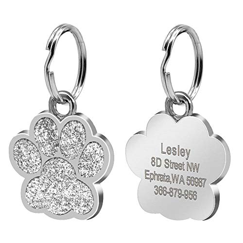 EUSFIYY Namensschild Hundemarke Personalisierte gravierte Hundemarke für Welpen-Katzen-Identifikation Halsmarken Edelstahl Pfote Haustierzubehör für kleine Katzen und Hunde Pet Shop-Blanco-S EUSFIYY Namensschild Hundemarke Personalisierte gravierte Hundemarke für Welpen-Katzen-Identifikation Halsmarken Edelstahl Pfote Haustierzubehör für kleine Katzen und Hunde Pet Shop-Blanco-S von EUSFIYY