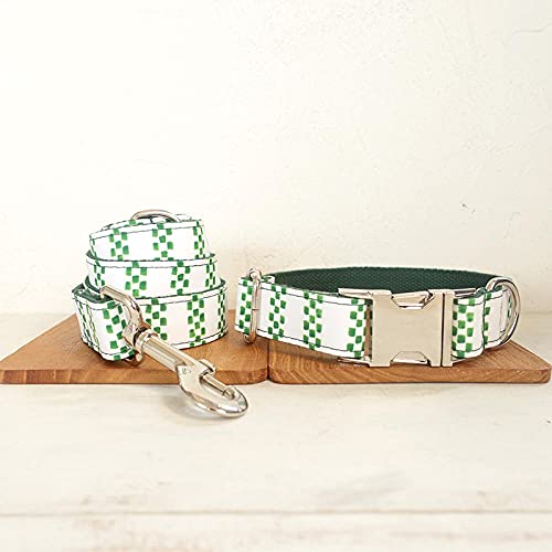 EUSFIYY Hundehalsband- Set Benutzerdefinierter Name und Telefonnummer Designer Hundehalsband Gravur-Halsband_Leine_Set_L von EUSFIYY