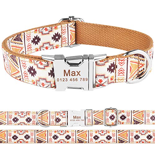 EUSFIYY Hundehalsband verstellbar personalisiert langlebig Nylon graviert ID Name Junge Mädchen Halsband -Dog_Collar_Color_18_M_ 31-50_cm von EUSFIYY